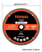 10-Inch 120-Tooth Ultra-Fine Finish Professional Woodworking Saw Blade for Miter Saws Table Saws and Circular Saws,Arbor 1"(25.4mm)