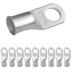 SELTERM 10pcs 2/0 AWG-1/2 Stud Tinned Copper Wire Lugs, Heavy Duty Battery Cable Ends,00 Gauge Ring Terminals, UL Battery Lugs Marine Grade Copper Eyelets Electrical Battery Terminal Connectors