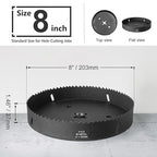 8 Inch Hole Saw with 1/2" Hex Shank Quick Change Arbor, JTemgle Bi-Metal Hole Saw Heavy Duty Hole Cutting Tool for Cornhole Boards, Recessed Lights, Wood, Plastic, Drywall & Soft Metal