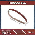5 Pcs Sanding Belts 3/8 x 21 Inch 180 Grit Aluminum Oxide Abrasive Sandpaper for Belt Sander Metal Grinding Wood Working Weld Rust Removal