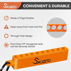 6PCS(3PCS Black+3PCS Orange)10-Hole Screwdriver Bit Holder with Carabiner,1/4" Hex Drill Storage Organizer,for All 1/4" Hex Shank Bit & Drill Storage Case