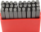 36pcs Heavy Duty Carbon Steel Uppercase Letters and Numbers 5/32 4mm Hand Stamp Alphabet Punch for Stamping Jewelry Steel Sheet Crypto Metal Plate Mold Die Making