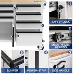 WORKPRO 62" Rolling Tool Chest, Heavy Duty Mobile Tool Storage Cabinet with 7-Drawer & 2-Door, Power Strip, Locking System, 1000 LBS Capacity Rolling Cabinet for Garage, Kitchen & Warehouse