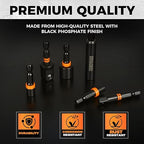 COMOWARE 68Pcs Premium Screwdriver Bit Set, Black Oxide Coated Bits with Dry Anti-Rust Oil, Includes 1", 2", 3-1/2" Bits, 6 Sockets & Magnetic Driver for Drill/Hand Tools, Portable Storage Case