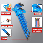 38Pcs Allen Key Set Multicolor Hex Key Allen Wrench Ball End Folding Hex Key Ball End Torx & Metric & Imperial Size for DIY Automotive Mechanic Home Use