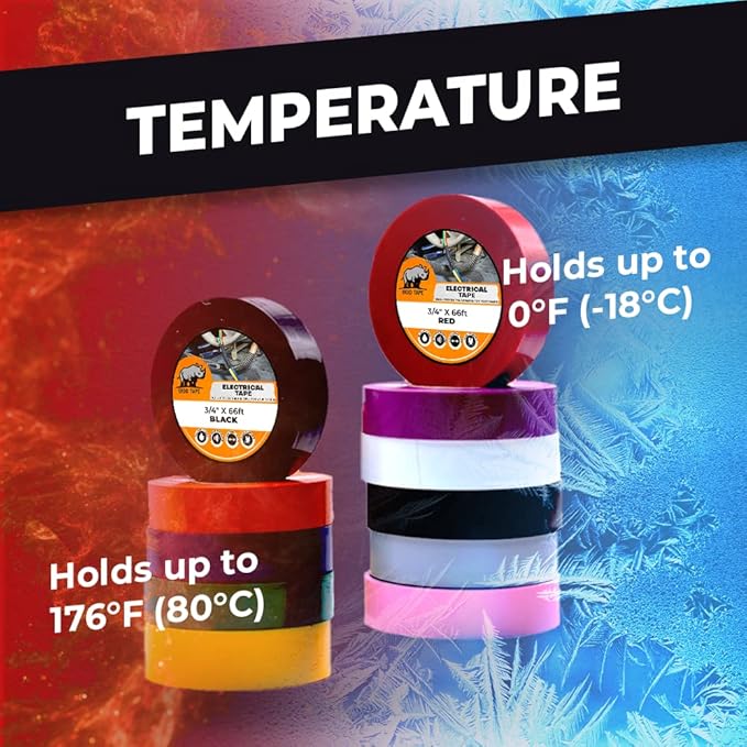 WOD ETC766 Professional Grade General Purpose Blue Electrical Tape UL/CSA Listed core. Vinyl Rubber Adhesive Electrical Tape: 1 inch X 66 ft - Use at No More Than 600V & 176F (Pack of 1)
