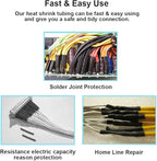 130pcs 3:1 Dual Wall Adhesive Heat Shrink Tubing Kit, 6 Sizes (Diameter): 1/2, 3/8, 1/4, 3/16, 1/8, 3/32-inch, Marine Wire Sleeve Tube Assortment with Storage Case for DIY by MILAPEAK (Black & Red)