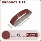 HARFINGTON 4 x 36 Inch Sanding Belts, 2 Pcs 60 Grits Aluminum Oxide Abrasive Belt Sander File Belt for Woodworking, Metal Polishing, Knife Sharpener