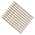 Drill Bit, #32 Cutting Diameter, 4341 HSS Gold Finish 118° Cutting Angle Number Jobber Bits - (Applications: for Drilling Soft Metal Plastic Wood), 10-Pieces