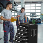Rolling Tool Chest with Drawers, 5 Drawers Tool Chests & Cabinets, Metal Toolbox with Wheels, Lockable Storage Cabinet, Garage Tool Box with Drawers (Black, 5 Drawers)