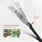 HAUTMEC Folding Japanese Pull Saw, 9-Inch Hand Wood Saw with SK5 Blade, 17TPI Sharp Trapezoid Teeth, Dual Cutting Angle, Pro Handsaw for Fine & Fast Cuts – HT0312