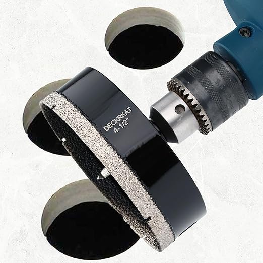 4-1/2 inch Diamond Hole-Saw Bits with Pilot Drill Bit -4-1/2" Diamond Tipped Tile Hole Saws with Guiding Bit Accurate Drilling for Porcelain Tile Ceramic Pottery Granite Stone Glass Bottles 115mm.