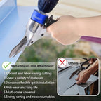 360° Pivoting Drill Metal Shear Attachment, Professional Power Tool Accessory for Cordless & Corded Drills, Heavy-Duty Metal Cutter for Iron, Aluminum & Copper Sheets with Adjustable Handle- B