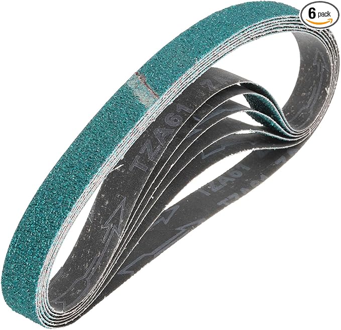 HARFINGTON 2 x 36 Inch Sanding Belts, 6 Pcs 24 Grit Zirconia Abrasive Belt Sander File Belt for Woodworking, Metal Polishing, Knife Sharpener