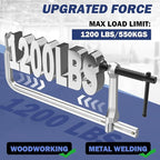 12 Inch Heavy-duty Bar Clamps (1200 lbs), 4-Pack, 4-3/4" Throat, Thickened F Clamps for Welding, Metalworking and Woodworking