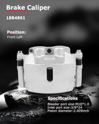 cciyu Front Left Brake Caliper Assembly w/Bracket 18B4861 2004 2005 For Ford For F-150,2005 For Ford For Lobo