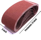 3 x 18 Inch Sanding Belts | 60 Grit Aluminum Oxide Sanding Belt | Premium Abrasive Paper for Portable Belt Sander 3x18, 24 Pack (3x18in,60 Grit)
