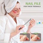 BALUCA Professional Stainless Steel Long Nail File for Thick Nails, Metal Fingernail Toenail File for Women, 4.72-Inch Filing Surface, Durable and Efficient Nail Care Tool (Black, 1, Count, Coarse)