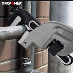 MAXPOWER 24-Inch Offset Pipe Wrench, 40% Lighter Alumimum Plumbing Wrench Clamping Capacity Up to 70mm