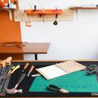 39.5”X18” DIY Worktable Mat Large Work Bench Mat Workshop Mat Workbench Cover with SAE/Metric Ruler Standard Metric Conversion Charts Tap Drill Sizes Fit for DIYers Carpenter Repairman