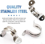 50 Pack 1-1/4 Inch 32mm U Bracket Rigid Pipe Strap Clamp, Two Hole Strap U Tube Pipe Conduit Clamp Clip for Pipe Fixing