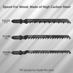 10-Pcs T-Shank Multi-Purpose Jigsaw Blades Set with Storage Case, Made with HCS/HSS, Assorted T-Shank Jig Saw Blades for Wood, Plastic and Metal Cutting (JSB10A)