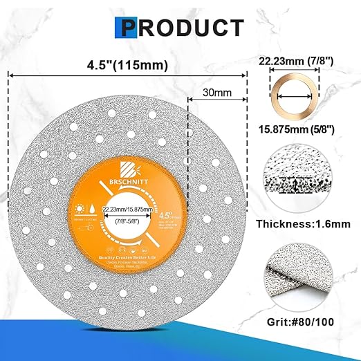 Rock Slab Grinding Disc - 4.5 inch Glass Cutter Disc (10pcs), Granite Cutting Disc, Diamond Grinder Wheel for Rock Slab, Stone, Tile, Marble, Granite, Glass Diamond Cutting Discs