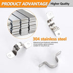 60PCS M20 Stainless Steel Rigid Pipe Strap for 3/4 Inch Hose OD, Rigid Pipe Strap, 2 Holes Cable U Bracket, Tube Strap Tension Clips, U-Tube Clamp