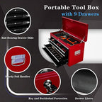 Rolling Tool Chest,13-drawer Tool Box Organizer with Wheels,Large Tool Storage Cabinet with Sliding Drawers,High Capacity Tool Chest with Locking System (Red＆Black)