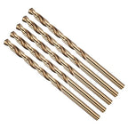Drill Bit, #19 Cutting Diameter, 4341 HSS Gold Finish 135° Cutting Angle Number Jobber Bits - (Applications: for Drilling Soft Metal Plastic Wood), 5-Pieces