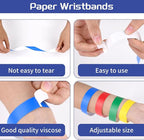 2000 Pcs Paper Wristbands for Events Waterproof Neon Colored Wrist Bands Adhesive Concert Identification Wristbands Hand Bands for Events(Color)