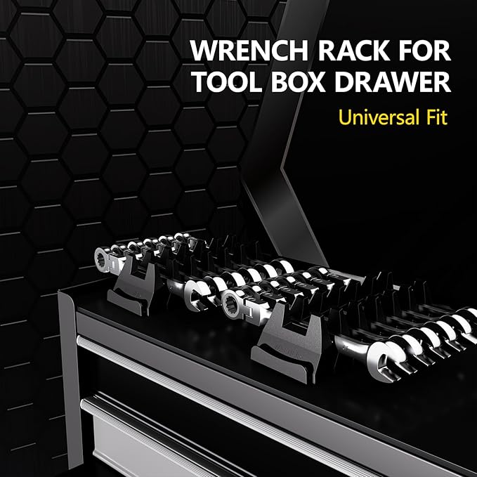 24PCS Magnetic Modular Wrench Organizer Set - Tool Drawer Storage Rack with Metric & SAE Labels, Wrench Holder with Magnet, Perfect Tool Gift for Men, father, boyfriend, DIYers & Mechanics (Blue)