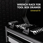 48PCS Magnetic Modular Wrench Organizer Set - Tool Drawer Storage Rack with Metric & SAE Labels, Wrench Holder with Magnet, Perfect Tool Gift for Men, father, boyfriend, DIYers & Mechanics (Black)