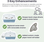 Portable Sink: Patented Wash Station with Electronic Faucet | 2 Gallons | Easy Setup | Indoor & Outdoor Use | Ideal for Dishwashing, Camping Hygiene, Gardening, Pottery & More