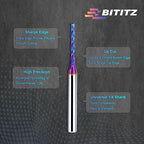 2PCS Upcut Spiral Router Bit 1/4 Inch Shank 1/8 Inch Cutting Diameter 1 inch Cutting Length with Extra Long Life Coating CNC Router Bits End Mill for Wood Cutting, Slot Mortise, Engraving