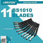 Libraton Deburring Tool with 11 High Speed Steel Blades (BS1010), 360 Degree Rotary Head Deburring Tool for Metal, Resin, Aluminum, Copper, Plastic, 3D Printing, Wood