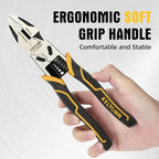 Combination Pliers Wire Stripper Crimper Cutter Linesman Tool, 9" 6-in-1 Heavy Duty Cr-V Steel Pliers for Gripping, Stripping, Crimping, Electrical Work