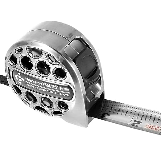 Tape Measure 25'FT Foot/7.5M Stainless Steel Retractable Measuring Tape Double Side Scale Handy Measurement Tape for Construction Household Woodworking (1)