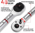 3/4 Inch Torque Wrench, 48 Tooth Torque Wrench 3/4 Drive 100-600FT.LB/135-815N.M with a Solid Storage Case