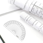 EBOOT 25 Pcs Math Protractors Plastic Protractor 180 Degrees, 4 Inches (Clear)