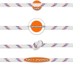 Wellmax Diamond Braid Nylon Rope, 3/8 in X 50 Foot, UV Resistant, High Strength and Weather Resistant - Red and White