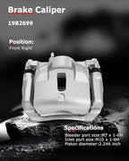 cciyu Front Right Disc Brake Caliper Assembly w/Bracket 19B2699 2003-2008 For Pontiac For Vibe,2003-2008 For Toyota For Corolla,2003-2008 For Toyota For Matrix