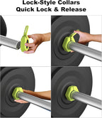 Barbell Clips (Pair), Barbell Clamps, Quick Release Olympic Barbell Clamps with Anti Slip TPR Grip, Barbell Collars for Secure Weightlifting & Powerlifting (Black) (MAG, Green)