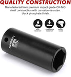 CASOMAN 1/2" Drive x 15/16" Deep Impact Socket, 6-Point, SAE, CR-MO