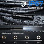 Endoscope Camera with Light - 4.3" LCD Screen Inspection Cameras,IP67 Waterproof Borescope with 8 Adjustable LED Lights,HD 1080P Endoscope Camera 16.5ft Semi-Rigid Cord,gifts for men tools and gadgets
