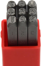 9pcs Heavy Duty Steel Stamp Uppercase Reverse Number 5/32 4mm Hand Stamping Character Mark Code Alphabet Punch Kit for Bracelet Ring Jewelry Sheet Metal Plate Making Mold Die