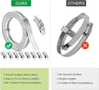 Hose Clamps, DIY 13 FT Metal Strap + 8 Fasteners, Hose Clamps Stainless Steel, Large Adjustable Hose Clamp Pipe Clamp for Pipe Automotive Mechanical Applications