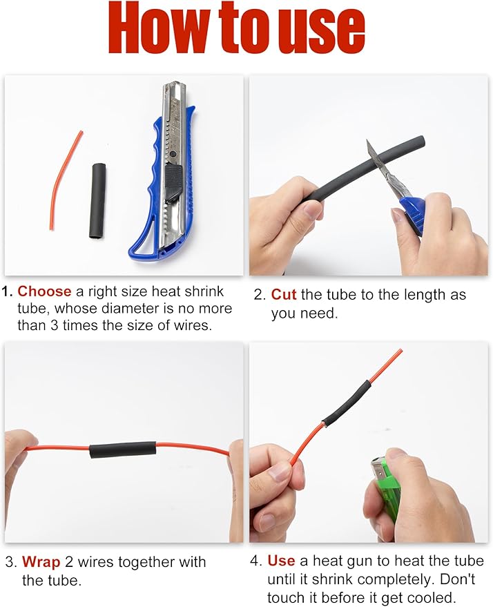 Lsnisni 3:1 Heat Shrink Tubing Ø5/8inch ＆ 3/4inch 13ft, Marine Grade Waterproof, Dual Wall Adhesive Lined, Heat-Shrink Tubing Black (Ø5/8” 13ft)