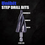 Four Spiral Flute Cobalt Step Drill Bit, 1/4"-1-1/8" M35 Cobalt Step Drill Bit Wear-Resistant AlTiN Coated, 1/4" Hex Shank for Hole Drilling in Stainless Steel, Copper, Aluminum, Wood, Plastic