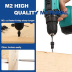 COMOWARE Countersink Drill Bits Set- 5Pcs M2 Counter Sink Bit for Wood High Speed Steel, 4#6#8#10#12, Woodworking Carpentry Reamer with 1 Free Hex Key Wrench